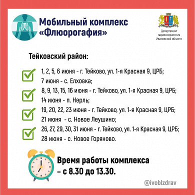 Выездной флюорограф посетит в июне четыре района Ивановской области